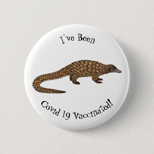 Langtailed Pangolin Cartoon Button
