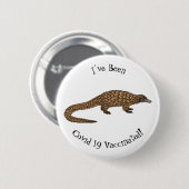 Langtailed Pangolin Cartoon Button (Vorne & Hinten)