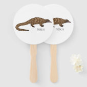 Langtailed Pangolin Cartoon Fächer (Vorne und Hinten)