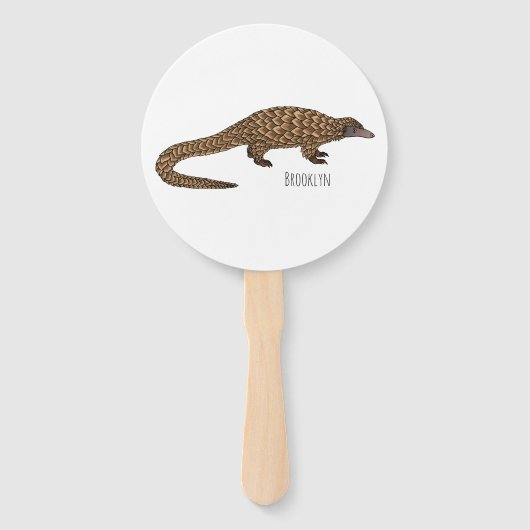 Langtailed Pangolin Cartoon Fächer (Vorderseite)