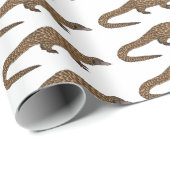 Langtailed Pangolin Cartoon Geschenkpapier (Rolleneckpunkt)