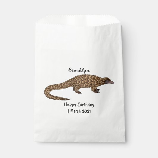 Langtailed Pangolin Cartoon Geschenktütchen (Vorderseite)