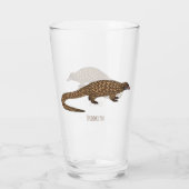 Langtailed Pangolin Cartoon Glas (Rückseite)