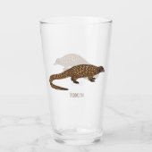 Langtailed Pangolin Cartoon Glas (Vorderseite)