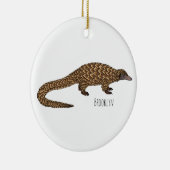 Langtailed Pangolin Cartoon Keramik Ornament (Rechts)