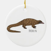 Langtailed Pangolin Cartoon Keramik Ornament (Hinten)