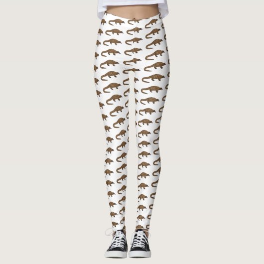 Langtailed Pangolin Cartoon Leggings (Vorderseite)