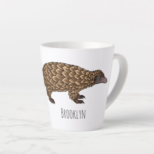 Langtailed Pangolin Cartoon Milchtasse (Rechte Ecke)