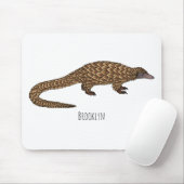 Langtailed Pangolin Cartoon Mousepad (Mit Mouse)