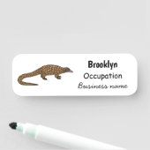 Langtailed Pangolin Cartoon Namensschild (Beispiel)