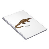 Langtailed Pangolin Cartoon Notizblock (Rechte Seite)