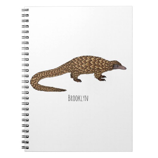 Langtailed Pangolin Cartoon Notizblock (Vorderseite)
