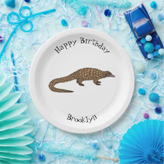 Langtailed Pangolin Cartoon Pappteller (Party)