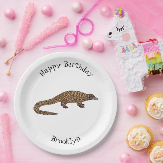 Langtailed Pangolin Cartoon Pappteller (Party)