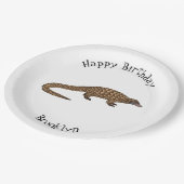 Langtailed Pangolin Cartoon Pappteller (Schrägansicht)