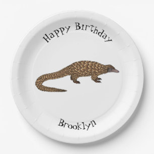 Langtailed Pangolin Cartoon Pappteller