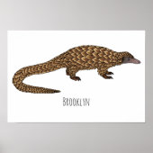 Langtailed Pangolin Cartoon Poster (Vorne)