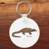 Langtailed Pangolin Cartoon Schlüsselanhänger (Vorderseite)