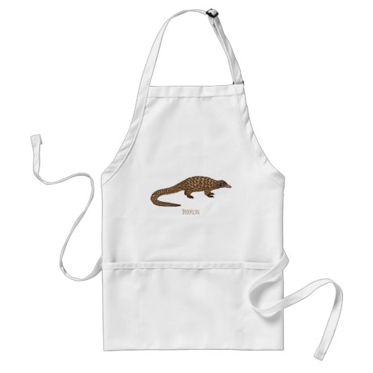 Langtailed Pangolin Cartoon Schürze (Vorne)