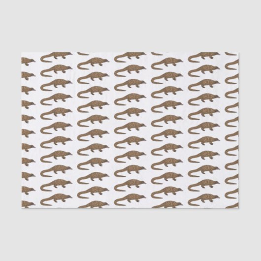 Langtailed Pangolin Cartoon Seidenpapier (Vorderseite)