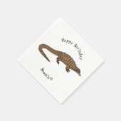 Langtailed Pangolin Cartoon Serviette (Ecke)