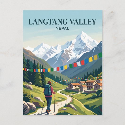 Langtang-Tal Nepal Postkarte (Vorderseite)