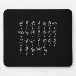 Language Alphabet Deaf Mute Asl Deaf Awareness Mon Mousepad