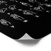 Language Alphabet Deaf Mute Asl Deaf Awareness Mon Poster (Ecke)