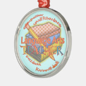 Language Arts Teacher deluxe Rundschmuck Ornament Aus Metall (Links)