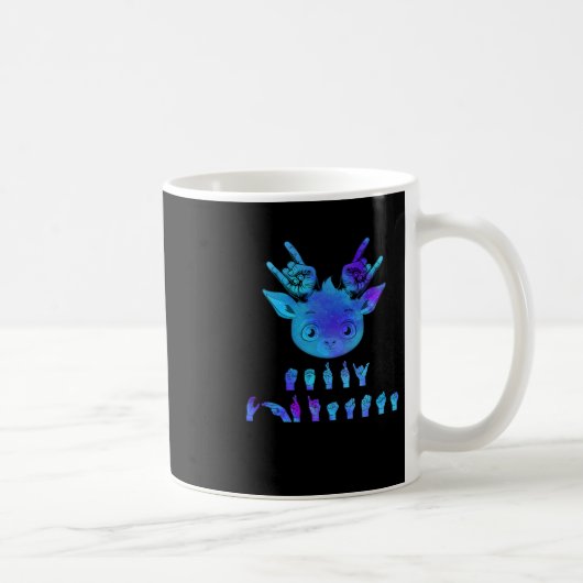 Language Deaf Christmas Rentier Deaf Asl Awarenes Kaffeetasse (Rechts)