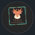 Language Deaf Christmas Rentier Deaf Asl Awarenes Runder Aufkleber<br><div class="desc">Language Deaf Christmas Rentier Deaf Asl Awareness</div>