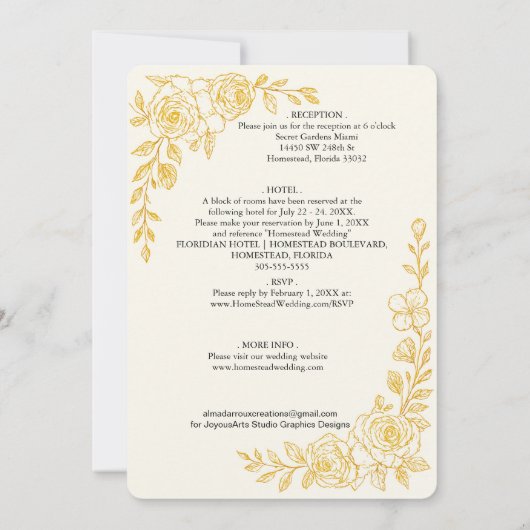'Language of Love' All-in-One Wedding Invitation Einladung (Rückseite)