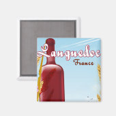Languedoc Frankreich Reiseplakat Magnet (Vorderseite/Rückseite)