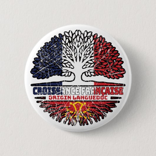 Languedoc Lengadòc France Tree Roots Flag Button (Vorderseite)