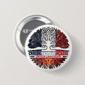 Languedoc Lengadòc France Tree Roots Flag Button (Vorne & Hinten)