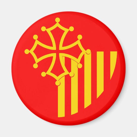 Languedoc Roussillon, Frankreich-Flagge Magnet (Vorne)