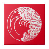 Langusten-Kreis Tiles Fliese (Vorderseite)