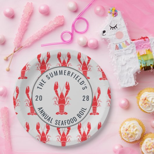 Langusten Seafood Boil Summer Humster Family Party Pappteller (Party)