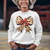 Langusten und Leopard Print Coquette Bow T-Shirt