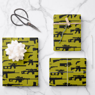 Langwaffen Militärische Hardware Sport Geschenkpapier Set