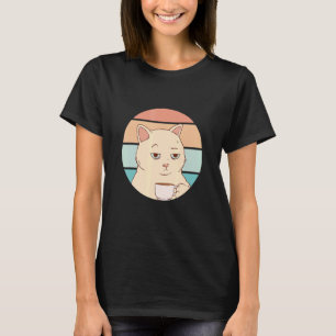 Langweilige Katze mit Kaffee Retro Sonnenschein Gr T-Shirt