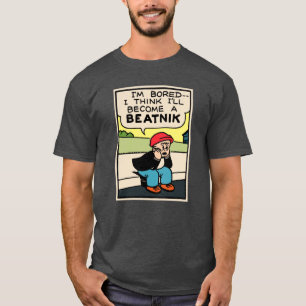 Langweiliger Beatnik-Sluggo-Stil Vintage Retro Pop T-Shirt