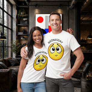 Langweiliges Emoji Mittwoch-Stimmung Design T-Shirt