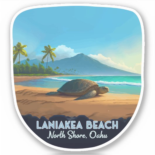 Laniakea Beach Haleiwa Oahu Hawaii Turtle Aufkleber (Vorderseite)