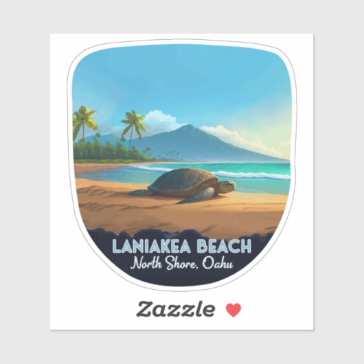 Laniakea Beach Haleiwa Oahu Hawaii Turtle Aufkleber (Blatt)