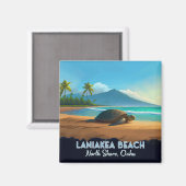 Laniakea Beach Haleiwa Oahu Hawaii Turtle Magnet (Vorderseite/Rückseite)