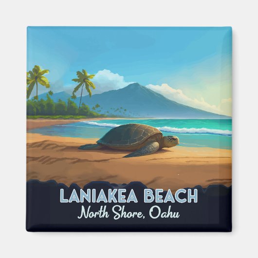 Laniakea Beach Haleiwa Oahu Hawaii Turtle Magnet (Vorne)