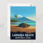 Laniakea Beach Haleiwa Oahu Hawaii Turtle Postkarte (Vorne/Hinten)