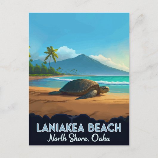 Laniakea Beach Haleiwa Oahu Hawaii Turtle Postkarte (Vorderseite)