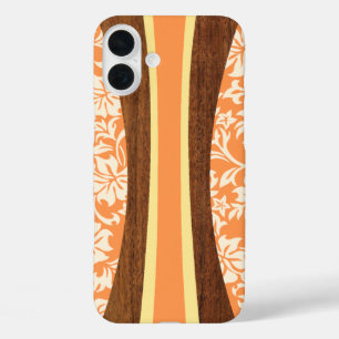 Laniakea Hawaiian Imitats WoodSurfboard in Orange iPhone 16 Plus Hülle